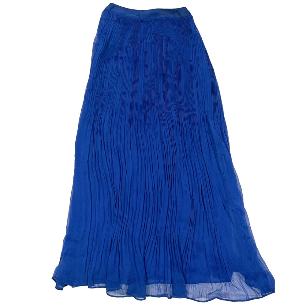 Cobalt Blue High Waisted Pleated Skirt | Very Flowy & Soft | US Size M